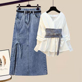 Conjunto de camisa + jeans + falda Stacy